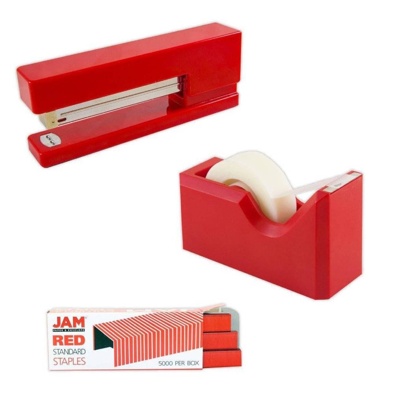 JAM Paper Stapler, Tape Dispenser & Staples Office Trio Kit
